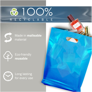 100 Pack 9" x 12" with 1.25 mil Thick Blue Glossy Bags