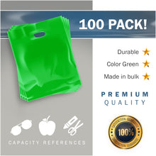 Load image into Gallery viewer, 100 Pack 9&quot; x 12&quot; with 1.25 mil Thick Green Glossy Bags