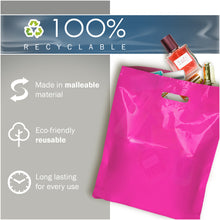 Load image into Gallery viewer, 100 Pack 9" x 12" x 2 mil Thick Pink Merchandise Plastic Shopping Bags