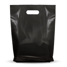 Load image into Gallery viewer, 100 Pack 12&quot; x 15&quot; with 1.25 mil Thick Black Merchandise Plastic Glossy Retail Bags
