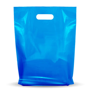 100 Pack 12" x 15" with 1.25 mil Thick Blue Merchandise Plastic Glossy Retail Bags