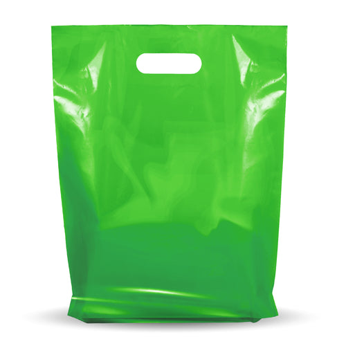 Green Merchandise Plastic Glossy Retail Bags 1000 Pack 12