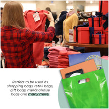 Load image into Gallery viewer, 100 Pack 12&quot; x 15&quot; with 1.25 mil Thick Green Merchandise Plastic Glossy Retail Bags