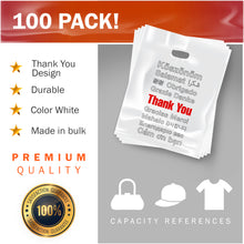 Load image into Gallery viewer, 100 Pack 12&quot; x 15&quot; with 2 mil Thick Extra Large White Merchandise Plastic Retail Lang Thank You Bags