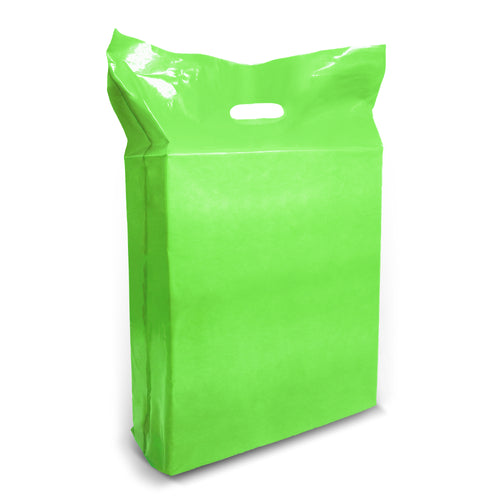 Green Merchandise Plastic Shopping Bags - 100 Pack 15