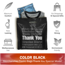 Load image into Gallery viewer, 100 Pack 20&quot; x 20&quot; with 2 mil Thick Extra Large Black Merchandise Plastic Retail Lang Thank You Bags