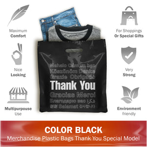 100 Pack 20" x 20" with 2 mil Thick Extra Large Black Merchandise Plastic Retail Lang Thank You Bags
