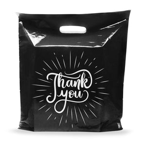 100 Pack 20" x 20" with 2 mil Thick Extra Large Black Merchandise Plastic Retail Spark Thank You Bags