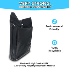 Load image into Gallery viewer, Black Merchandise Plastic Shopping Bags - 100 Pack 15&quot; x 18&quot; 1.25 mil Thick, 2 in Gusset