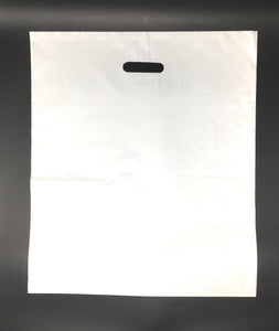 100 Pack 16" x 18" with 2 mil Thick White Merchandise Plastic Glossy Retail Bags