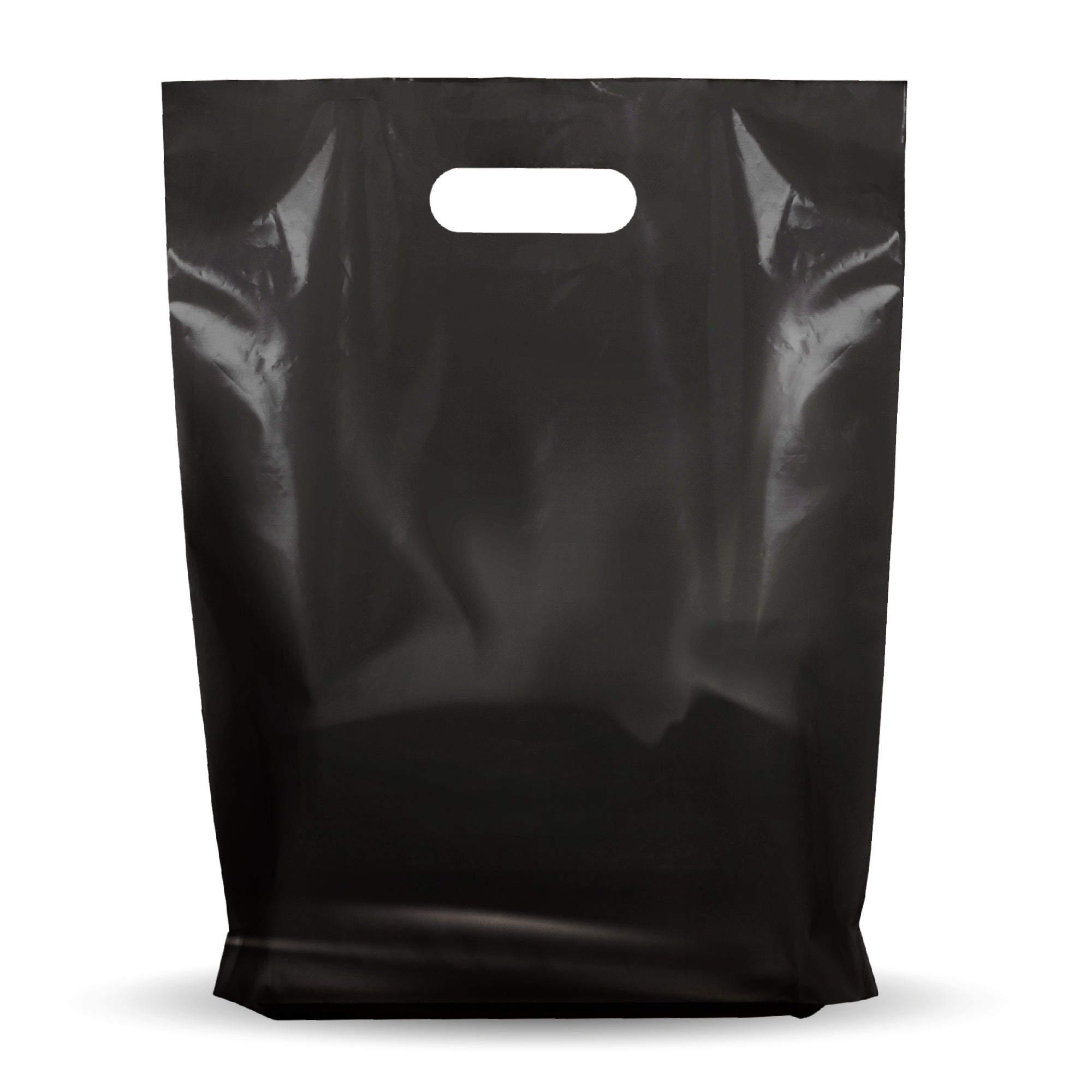 100 Pack 9 x 12 with 1.25 mil Thick Black Merchandise Plastic Glossy  Retail Bags