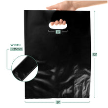 Load image into Gallery viewer, 100 Pack 9&quot; x 12&quot; with 1.25 mil Thick Black Merchandise Plastic Glossy Retail Bags