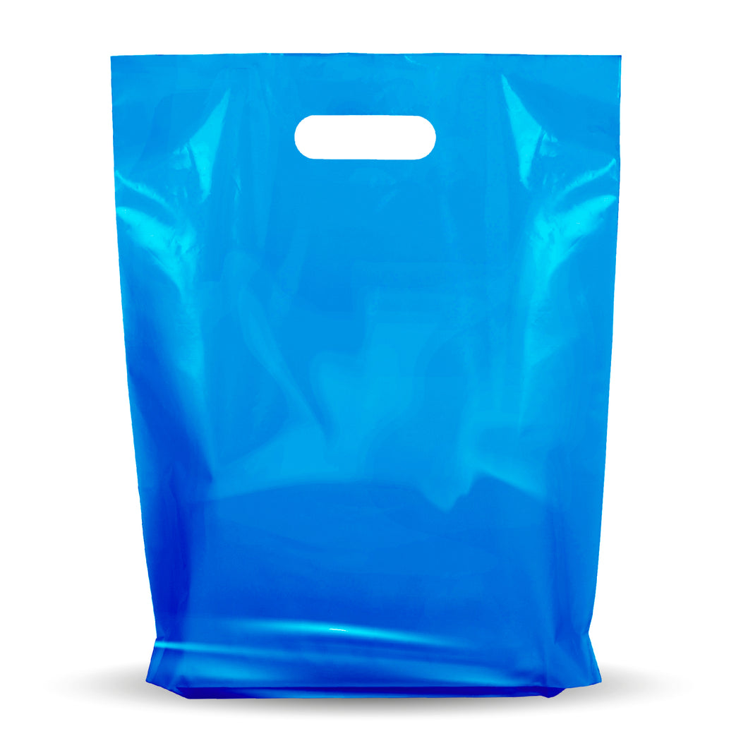 Blue Merchandise Plastic Shopping Bags - 100 Pack 9