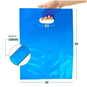 Blue Merchandise Plastic Shopping Bags - 1000 Pack 9" x 12" with 1.25 mil Thick