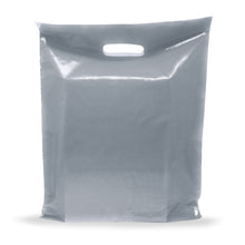 Load image into Gallery viewer, Silver Merchandise Plastic Shopping Bags - 100 Pack 12&quot; x 15&quot; with 2.0 mil Thick