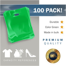 Load image into Gallery viewer, 100 Pack 12&quot; x 15&quot; with 1.5 mil Thick Green Merchandise Plastic Glossy Retail Bags