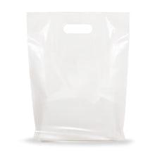 Load image into Gallery viewer, White Merchandise Plastic Shopping Bags - 100 Pack 12&quot; x 15&quot;with 1.25 mil Thick