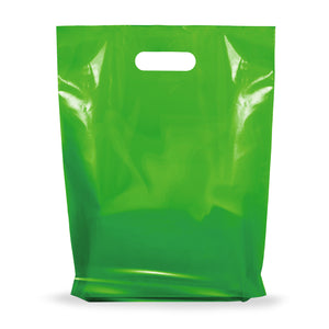 100 Pack 12" x 15" with 1.25 mil Thick Green Merchandise Plastic Glossy Retail Bags