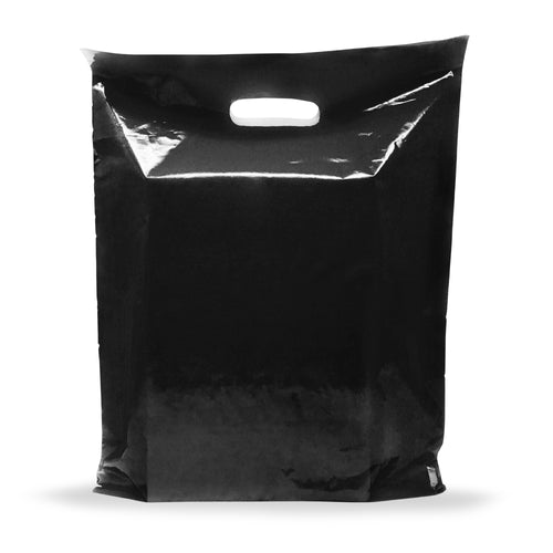 Black Merchandise Plastic Shopping Bags - 100 Pack 12