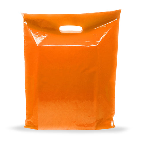 Orange Merchandise Plastic Shopping Bags - 100 Pack 12