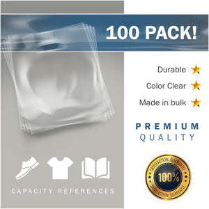100 Pack 15" x 18" with 2 mil Thick Clear Merchandise Plastic Glossy Retail Bags