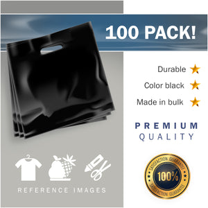 100 Pack 20" x 20" with 2 mil Thick Extra Large Black Merchandise Plastic Retail Bags