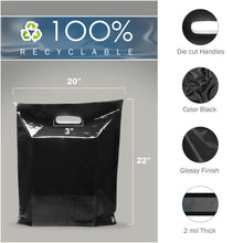 Load image into Gallery viewer, 100 Pack 20&quot; x 22&quot; with 2 mil Thick Extra Large Black Merchandise Plastic Retail Bags