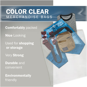 50 Pack 26" x 26" with 2 mil Thick Extra Large Clear Merchandise Plastic Retail Bags