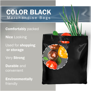 100 Pack 22" x 22" with 2 mil Thick Extra Large Black Merchandise Plastic Retail Bags