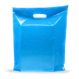 Blue Merchandise Plastic Shopping Bags - 100 Pack 9" x 12" with 1.5 mil Thick