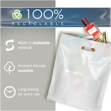 Load image into Gallery viewer, White Merchandise Plastic Shopping Bags - 100 Pack 9&quot; x 12&quot; with 1.5 mil Thick