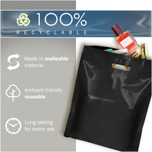 Load image into Gallery viewer, Black Merchandise Plastic Shopping Bags - 100 Pack 9&quot; x 12&quot; with 1.5 mil Thick
