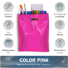 Load image into Gallery viewer, Pink Merchandise Plastic Shopping Bags - 100 Pack 9&quot; x 12&quot; with 1.5 mil Thick