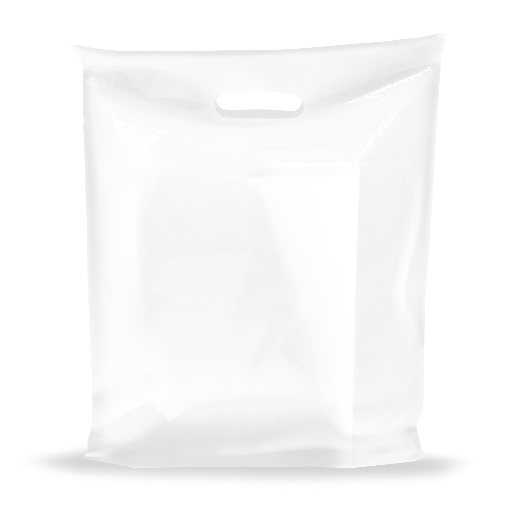 thumbnail image 2 of 100 White Plastic Shopping Bags - 28.5x18cm, Supermarket/Grocery Carry Out Bags 2 of 6