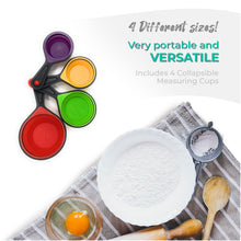 Load image into Gallery viewer, Collapsible Silicone Food Storage Containers by Silictek, Measuring Cups and Measuring Spoons | Food Grade Silicone Measurement Cup Set | Kitchen Utensils |BPA Free, Dishwasher and Freezer Safe.